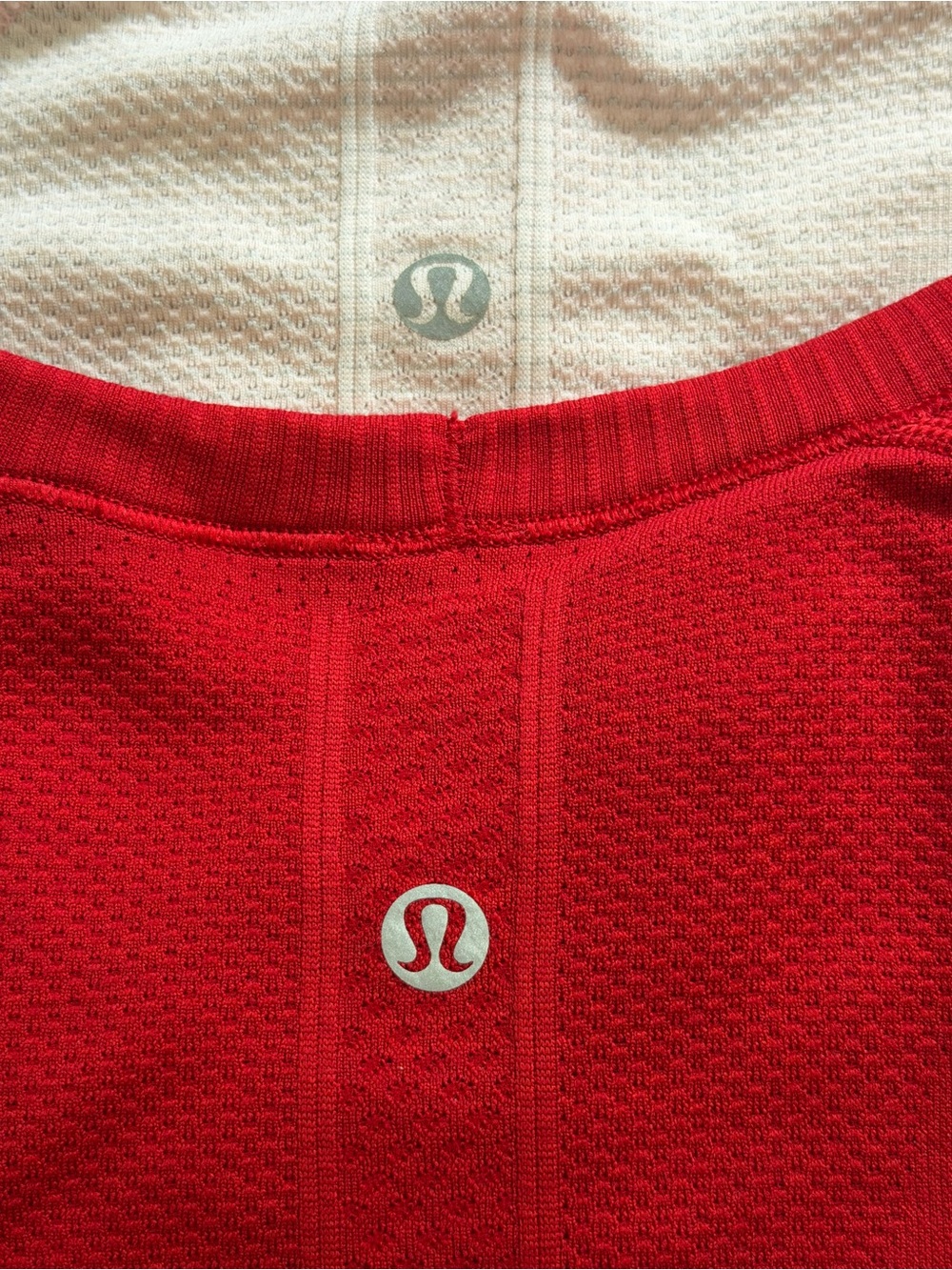 Pair Of Lululemon Swiftly Tech 2.0 Long Sleeve Shirts Sz 6 Red Pink Thumb Holes